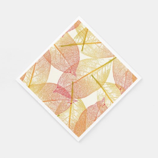 Red Gold Yellow Leaves Autumn Season Pattern Servetten (Hoek)