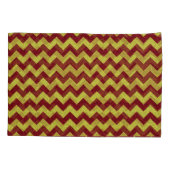 Red & Gold Zig Zag Glitter Kussensloop (Achterkant-Links)