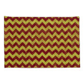 Red & Gold Zig Zag Glitter Kussensloop (Achterkant-Rechts)