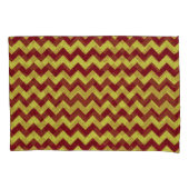 Red & Gold Zig Zag Glitter Kussensloop (Voorkant-Links)