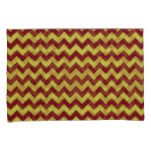 Red & Gold Zig Zag Glitter Kussensloop (Voorkant-Rechts)