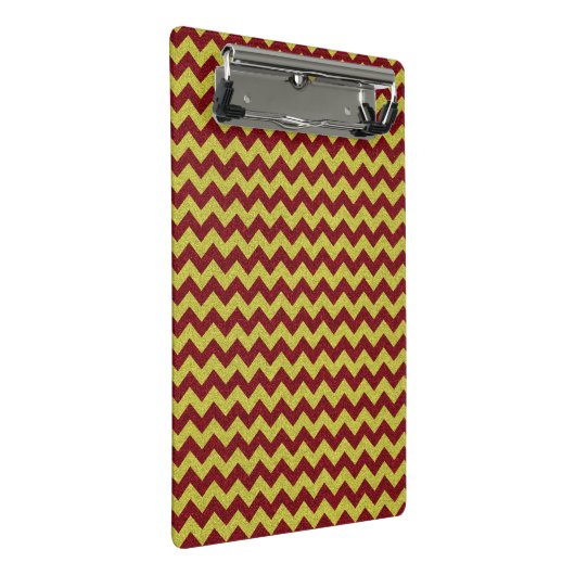 Red & Gold Zig Zag Glitter Mini Klembord (Schuin)