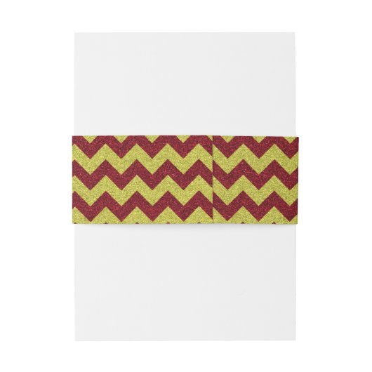 Red & Gold Zig Zag Glitter Uitnodigingen Wikkel (Achterkant Voorbeeld)