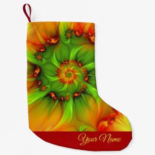 Red Golden Green Colors Abstracte fractal Art Name Kleine Kerstsok