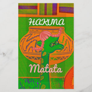 Red Golden Green Rasta Giraffe Colors Briefpapier