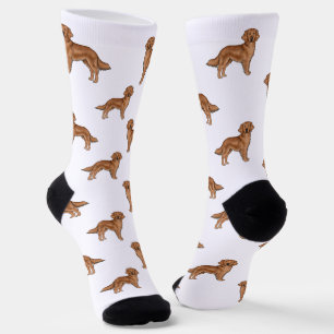 Red Golden Retriever Cute Cartoon Dog Patroon Sokken