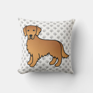 Red Golden Retriever Cute Dog & Paws Kussen