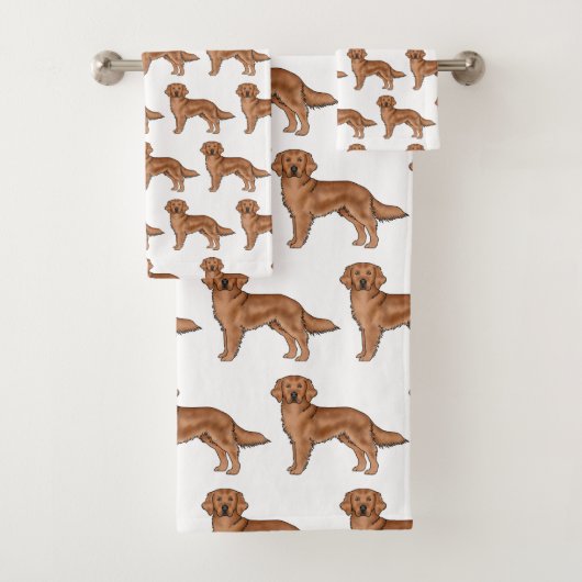 Red Golden Retriever mignon Motif de dessin de chi (En situation)