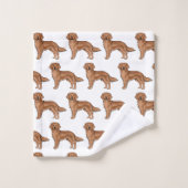 Red Golden Retriever mignon Motif de dessin de chi (Gant de toilette)