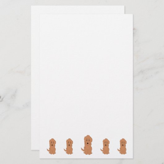 Red Goldendoodle Dog Design Briefpapier (Voorkant / Achterkant)