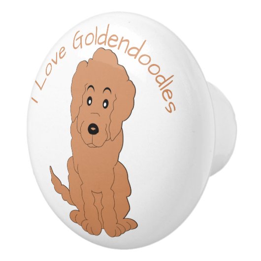 Red Goldendoodle Dog Design Keramische Knop (Rechts)