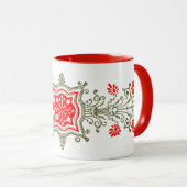 Red Golds Floral Art Café Mug (Devant droit)