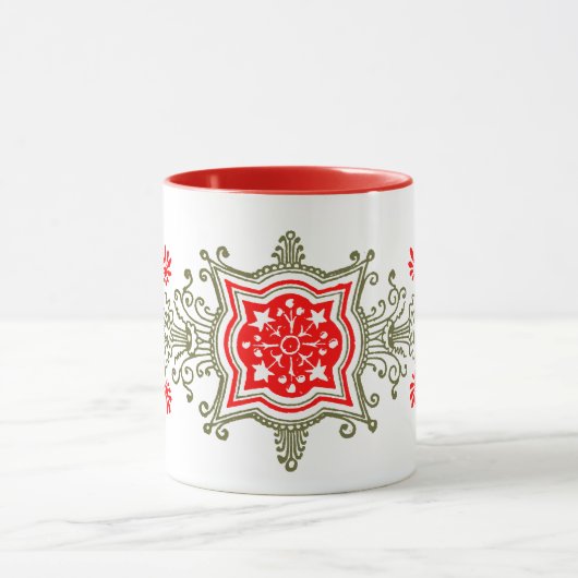 Red Golds Floral Art Koffie Mok (Midden)