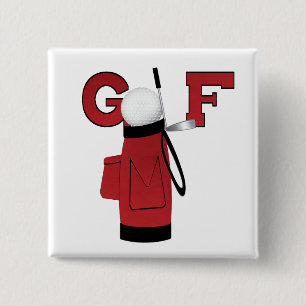 Red Golf Bag Golf T-shirts en Gifts Vierkante Button 5,1 Cm