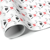Red Golf Themed Graduation Monogram Pattern Cadeaupapier (Rol Hoek)