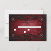 Red Gothic Halloween Alternative Wedding RSVP Card (Devant)