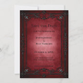 Red Gothic Halloween wedding save the date Aankondiging (Voorkant)