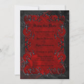 Red Gothic halloween wedding save the date Aankondiging (Voorkant)