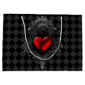 Red Gothic Heart Large Gift Bag Large Cadeautasje (Achterkant)