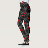 Red Gothic Heart Leggings (Links)