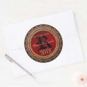 Red Gothic Hearts Monogramme Économisez le sticker (Enveloppe)