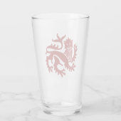 Red Gothic Revival Lion glas (Achterkant)