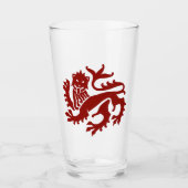 Red Gothic Revival Lion glas (Voorkant)