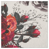 Red gothic Roos Pattern Stof (Swatch)