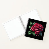 Red Gothic Rose Notitieboek (Binnen)