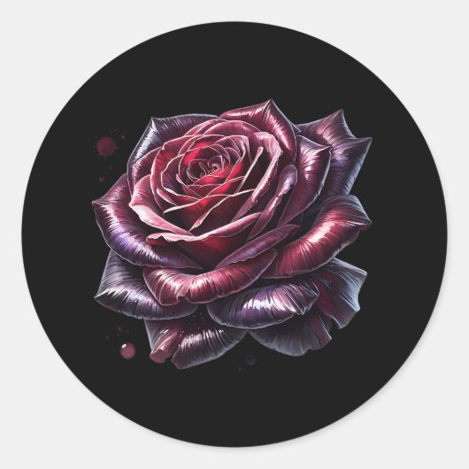 Red Gothic Rose Ronde Sticker (Voorkant)