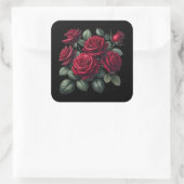 Red Gothic Roses Vierkante Sticker (Tas)