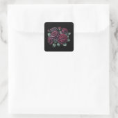 Red Gothic Roses Vierkante Sticker (Tas)
