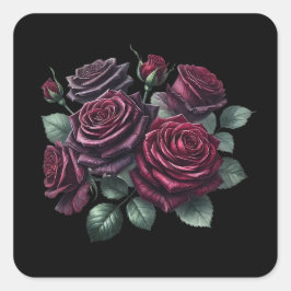 Red Gothic Roses Vierkante Sticker