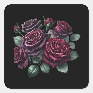 Red Gothic Roses Vierkante Sticker