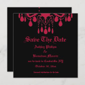 Red Gothic Save the Date (Voorkant / Achterkant)