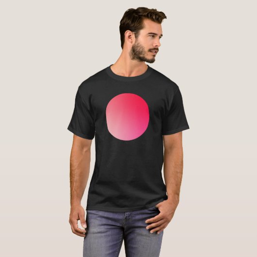 Red Gradient Circle Vignette Abstract Design T-shirt (Voorkant volledig)