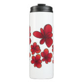 Red Gradient Flowers – Moderne bloemsierkunst voor Thermosbeker (Voorkant)