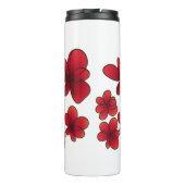 Red Gradient Flowers – Moderne bloemsierkunst voor Thermosbeker (Achterkant)