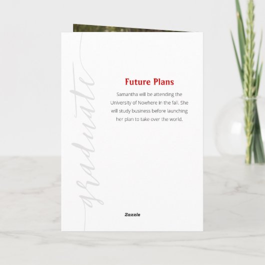 Red Graduate Script Modern Photo Invitation (Dos)