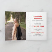 Red Graduate Script Modern Photo Invitation (Intérieur)