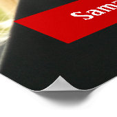 Red Graduate Script Modern Photo Poster (Coin)