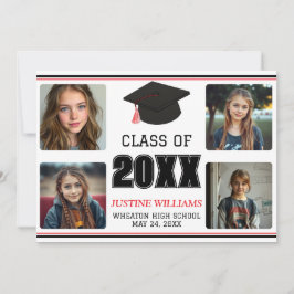 Red Graduation  Announcement Aankondiging