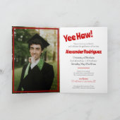 Red Graduation Cap Cowboy Boot Arrangement (Binnen)