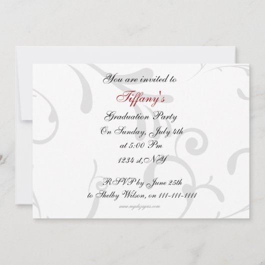 red Graduation multi photo Invitation (Dos)