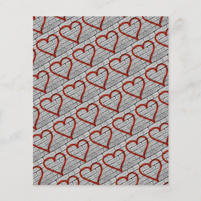 Red Graffiti Hearts Scrapbook Paper (Voorkant)