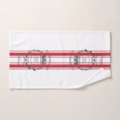 Red Grain Stripe Vintage Family Crest (Serviette à main)