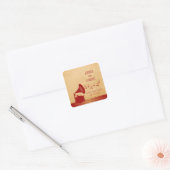 Red  Gramophone Save the Date Stickers (Envelop)
