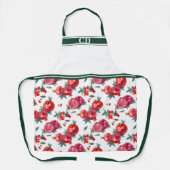 Red Granaatappel Orchard All-Over Print Monogram Schort (Voorkant)
