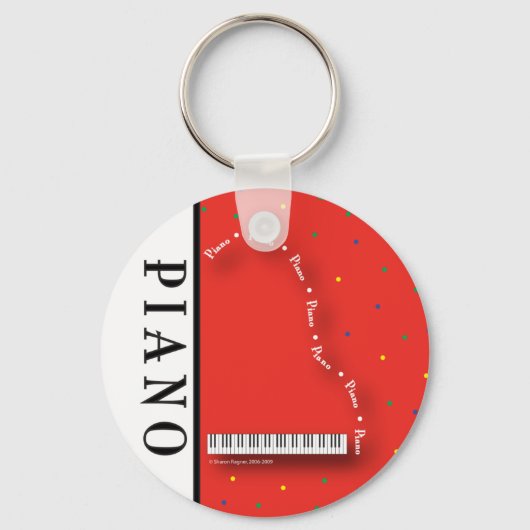 Red Grand Piano-Sleutelhanger Sleutelhanger (Voorkant)
