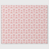 Red Grandmillennial Christmas Damask Cadeaupapier (Vlak)